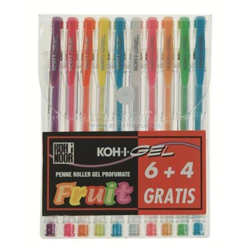 Penne GEL della KOH-I-NOOR modello FRUIT profumate ( Conf. da 10pz assortiti )