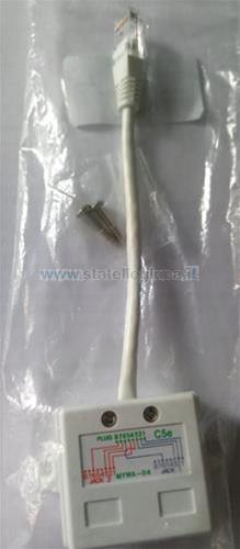 Adattatore di rete NESSOS SDOPPIATORE DOPPIO ETHERNET 1 PLUG/M + 2 RJ45/F