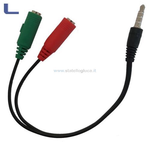 Sdoppiatore cuffie mic - 1jack maschio laptop smartphone *215