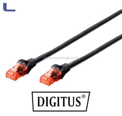 Cavo patch cat 6 utp rame nero 10mt digitus LSZH *215