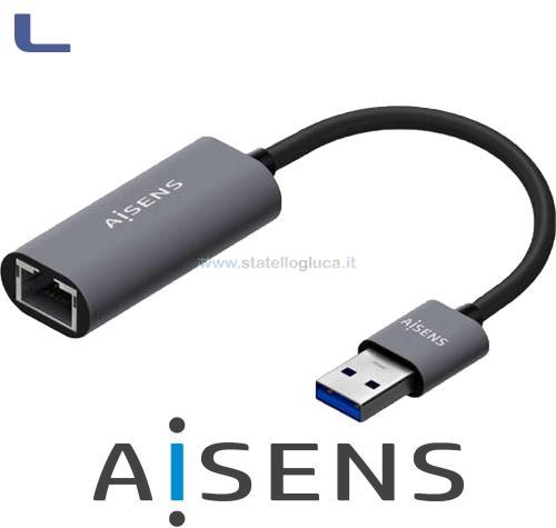 Adattatore di rete AISENS usb 3.0 gigabit ethernet 10/100/1000 grigio