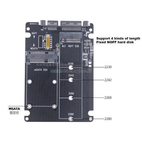 Adattatore da SATA 3 a 1 porta M.2 NVME SSD formato 2230/2242/2260/2280 oppure MSATA