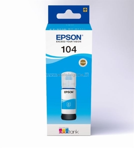 Tanica EPSON originale n. 104 ECOTANK colore CIANO da 65 ML [ 7.500 pagine ]