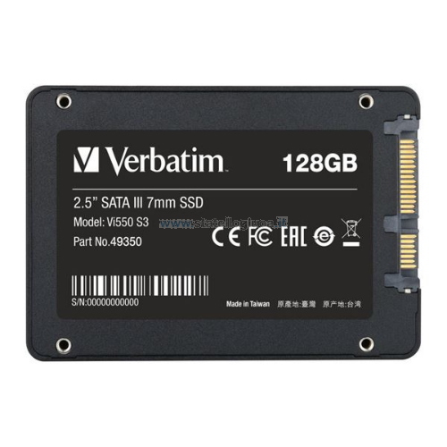 Hard-Disk SSD della VERBATIM modello VI550 S3 da 128GB formato 2,5" [ Velocità di scrittura:  535 MB/s Velocità Lettura : 560 MB/s ]